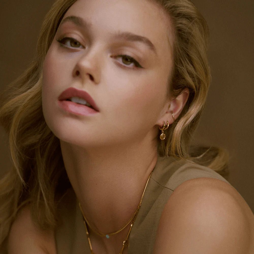 Molten Coin Huggie Hoop Earrings - MarramTrading.com