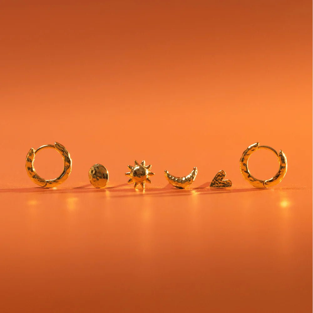 Molten Mixed Stud & Hoop Ear Pack - MarramTrading.com