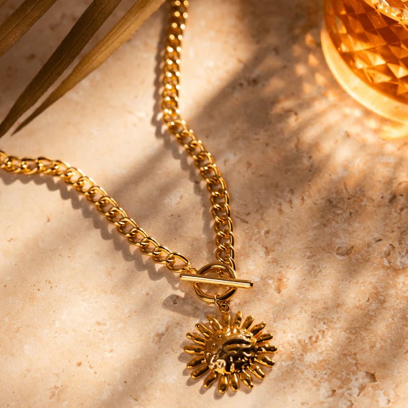 Molten Sun & T - Bar Necklace - MarramTrading.com