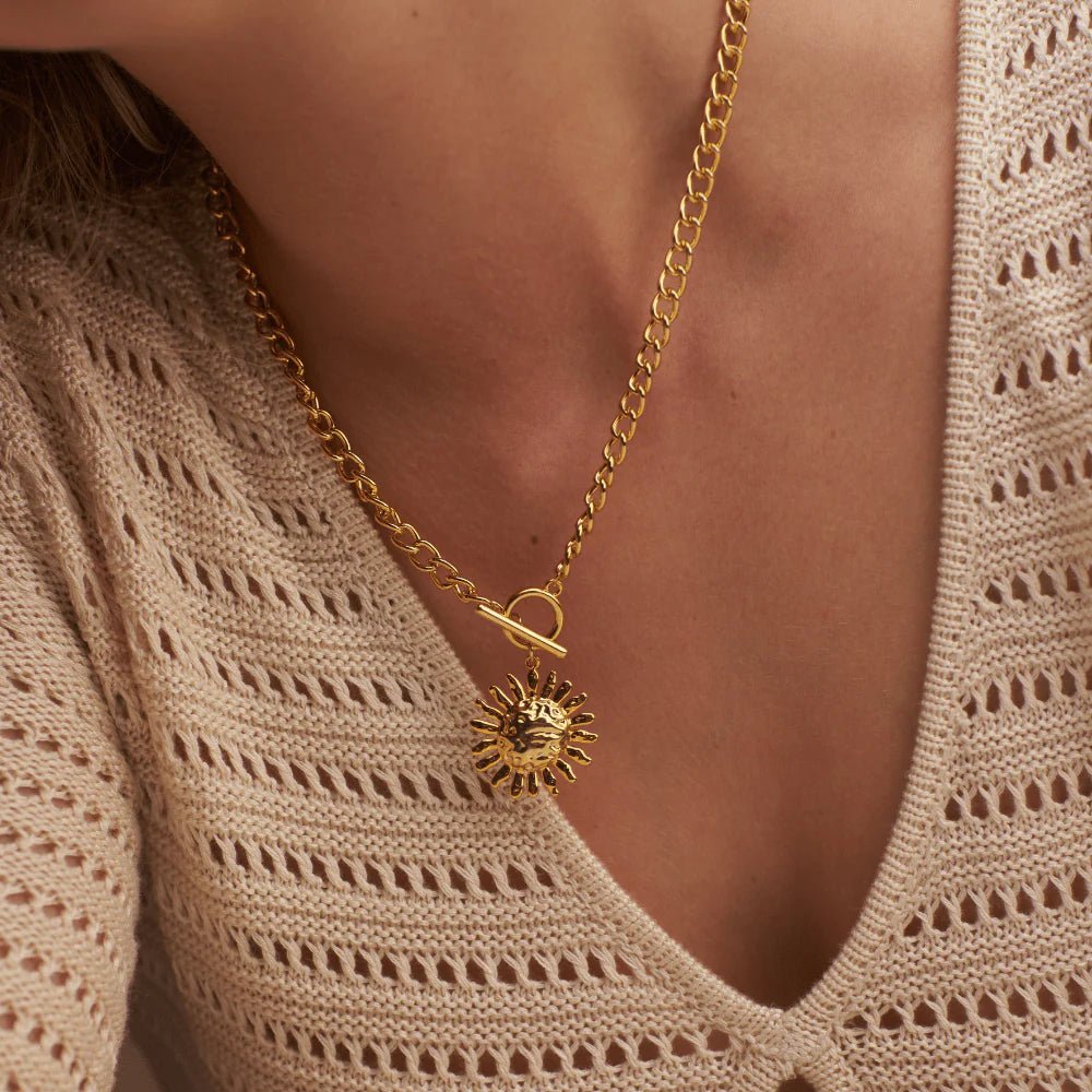 Molten Sun & T - Bar Necklace - MarramTrading.com