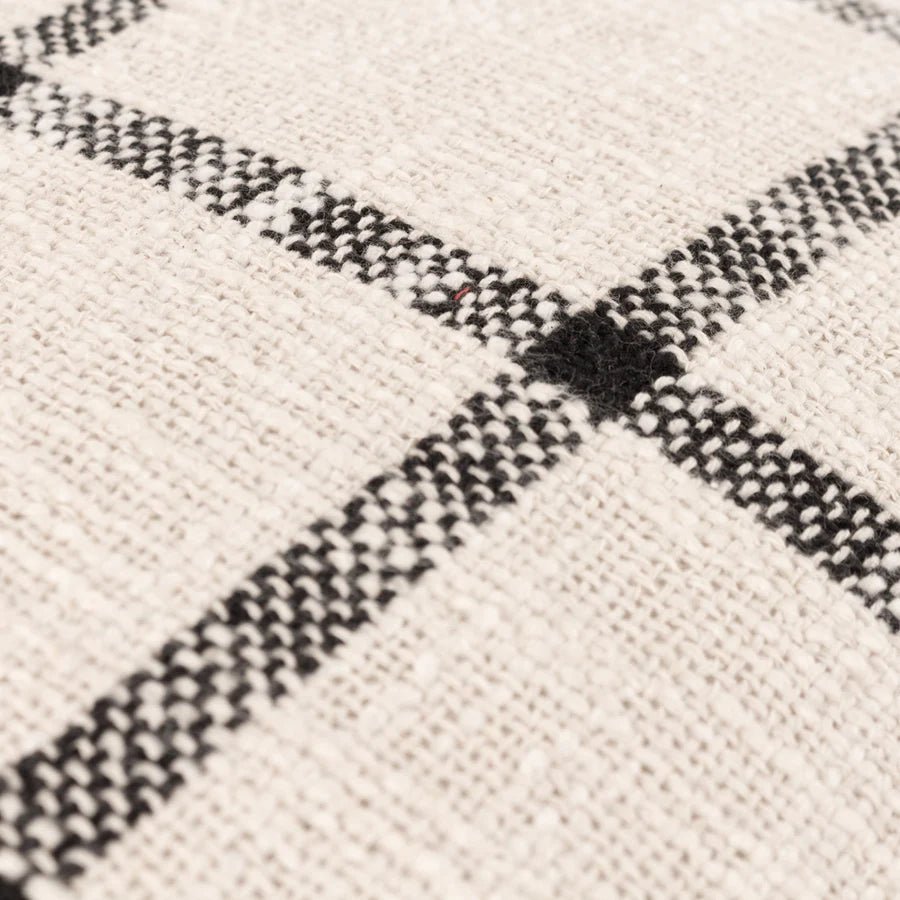 Natural cushion with fringe detail - MarramTrading.com
