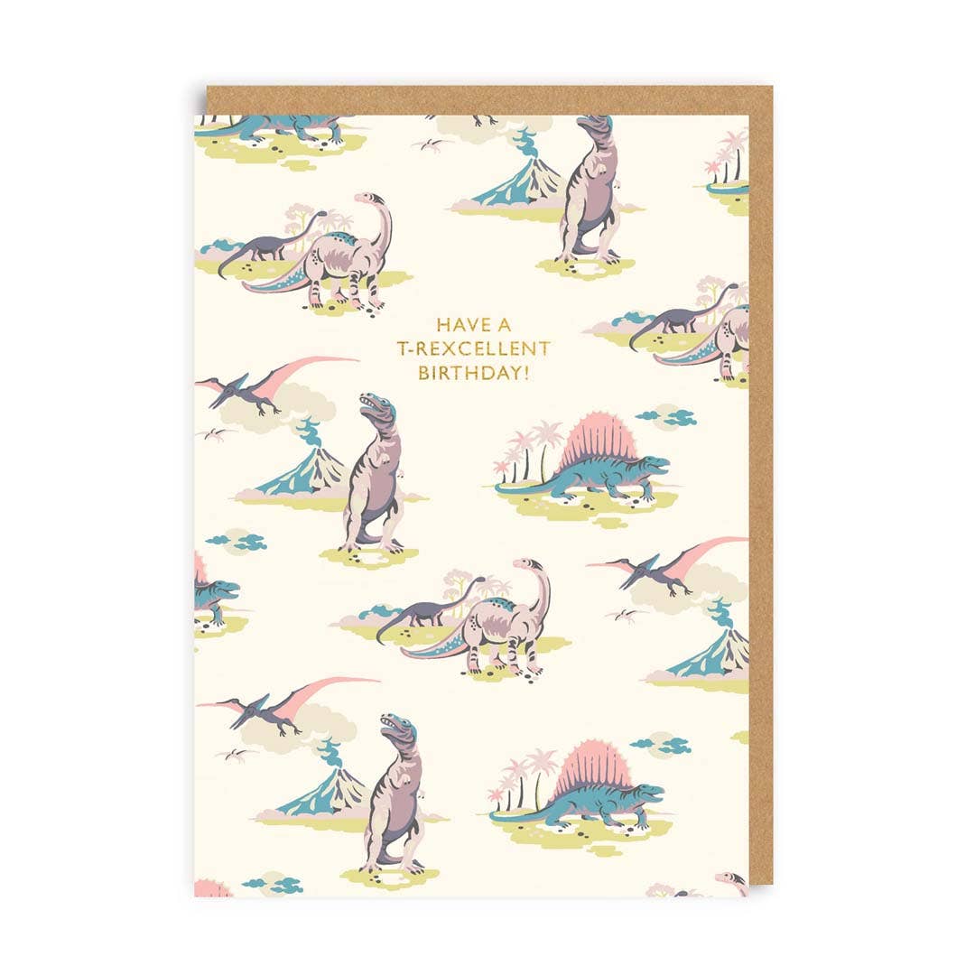 Pastel Dinosaurs Cath Kidston Greeting Card - MarramTrading.com