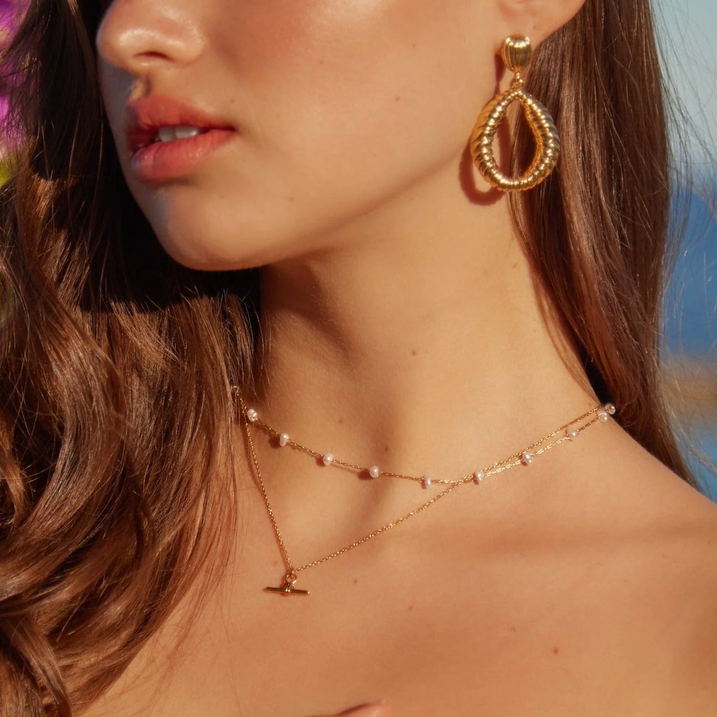 Pearl Stationed Chain Necklace - MarramTrading.com