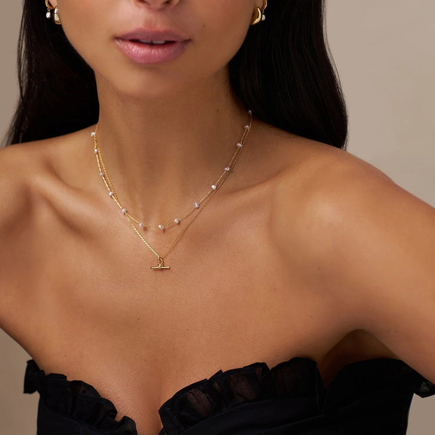 Pearl Stationed Chain Necklace - MarramTrading.com