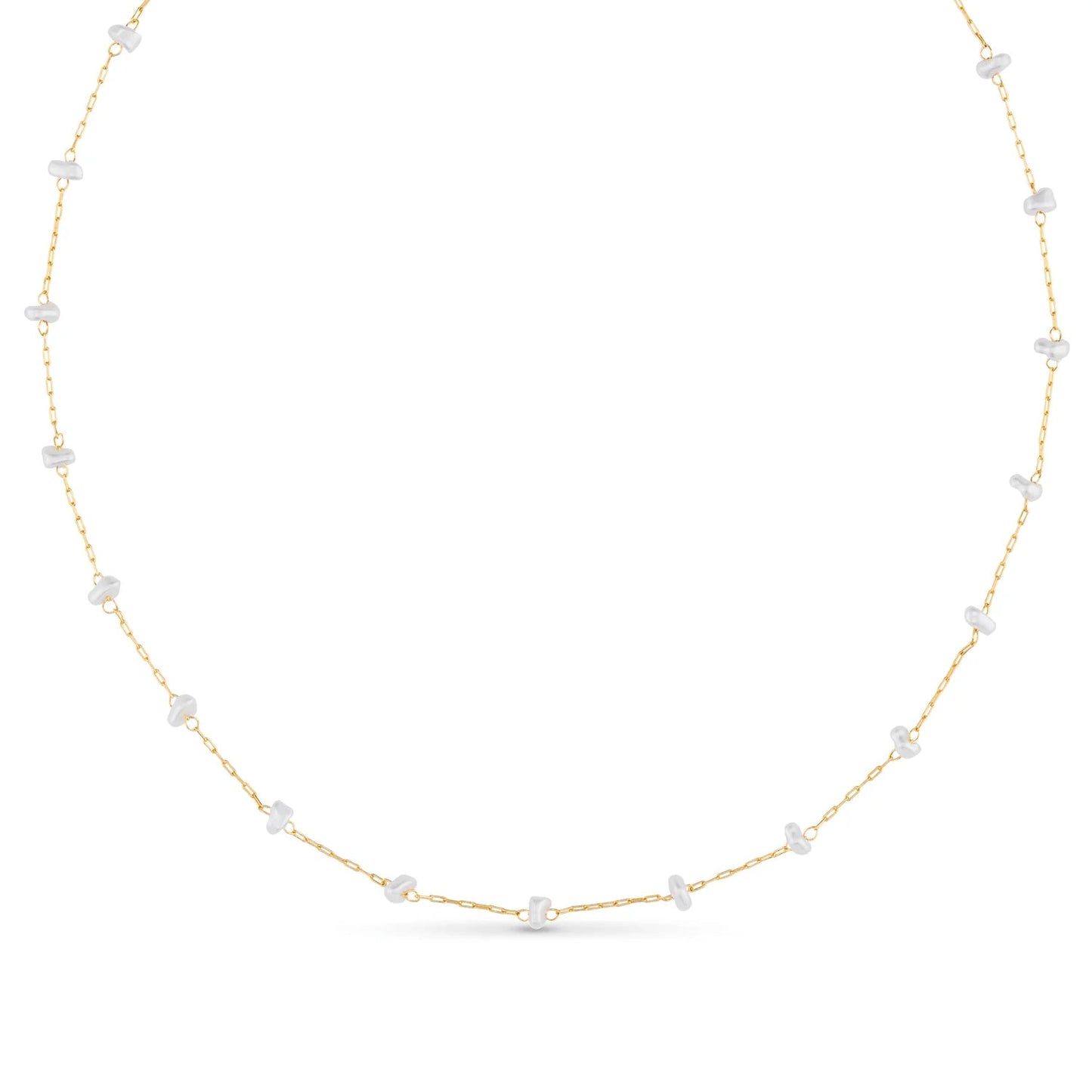 Pearl Stationed Chain Necklace - MarramTrading.com