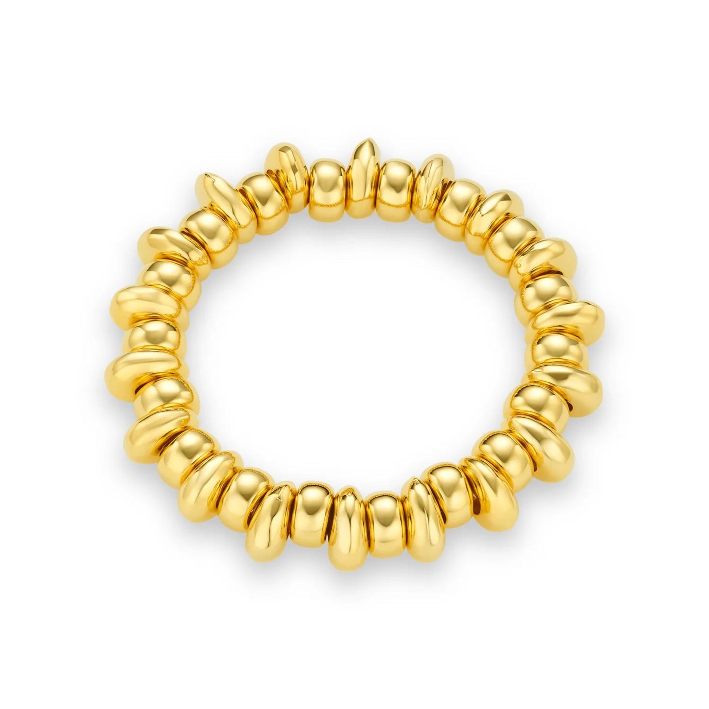 Polished Metal Nugget Stretch Bracelet - MarramTrading.com