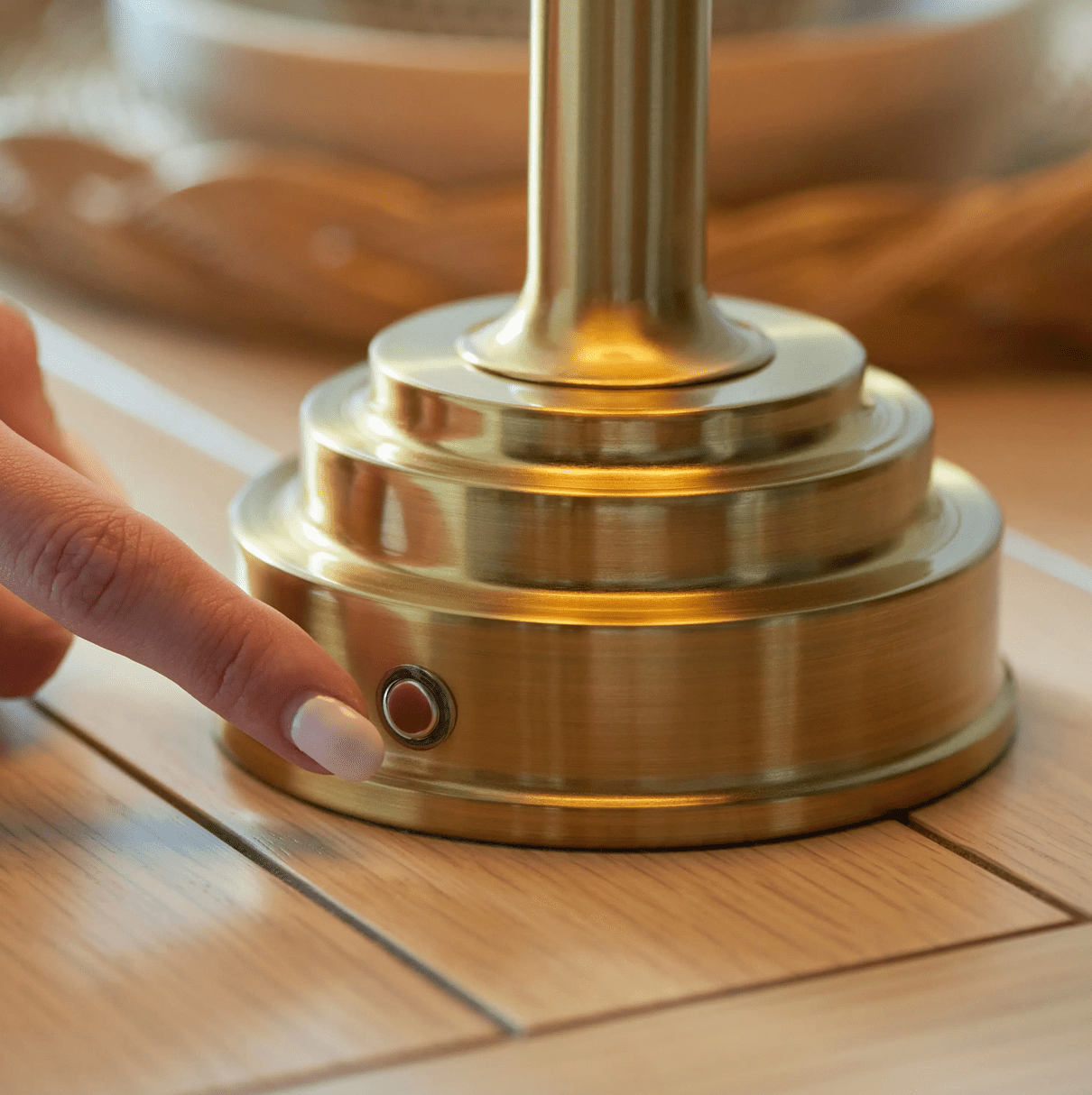 Rechargeable Table Lamp Base Brushed Brass - MarramTrading.com