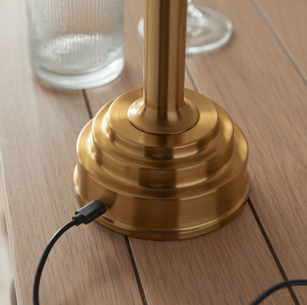 Rechargeable Table Lamp Base Brushed Brass - MarramTrading.com