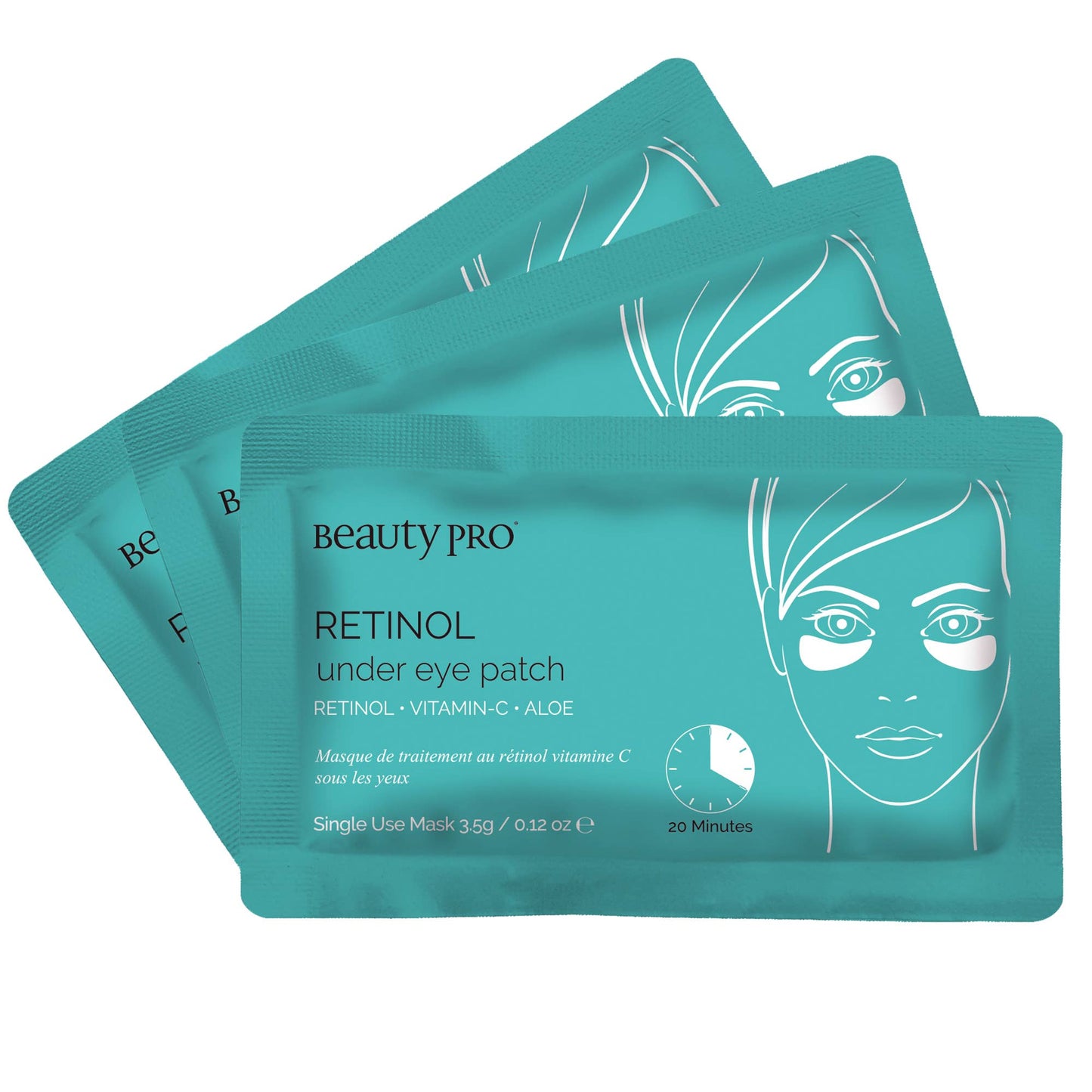 RETINOL Under Eye Mask Patch - Vegan, 3 Pairs per Pouch - MarramTrading.com