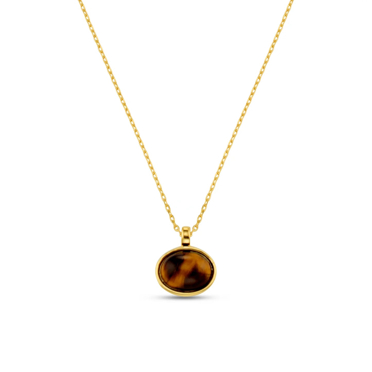 Semi-Precious Tiger's Eye Pendant Necklace