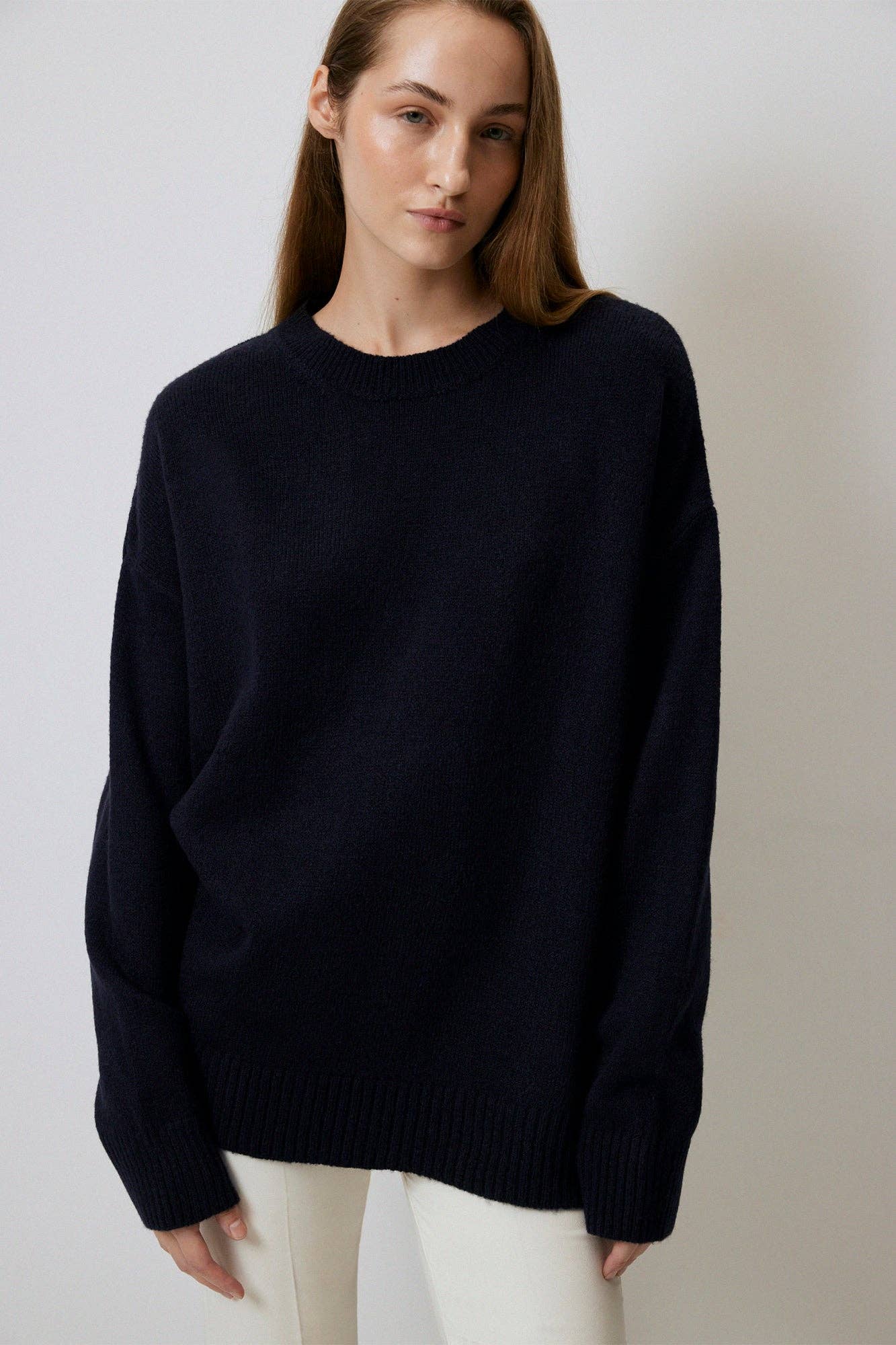 SOLID COLOUR OVERSIZE SWEATER - MarramTrading.com