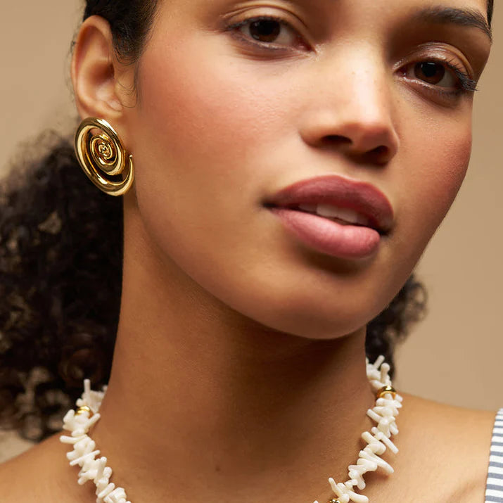 Oversized Spiral Stud Earrings