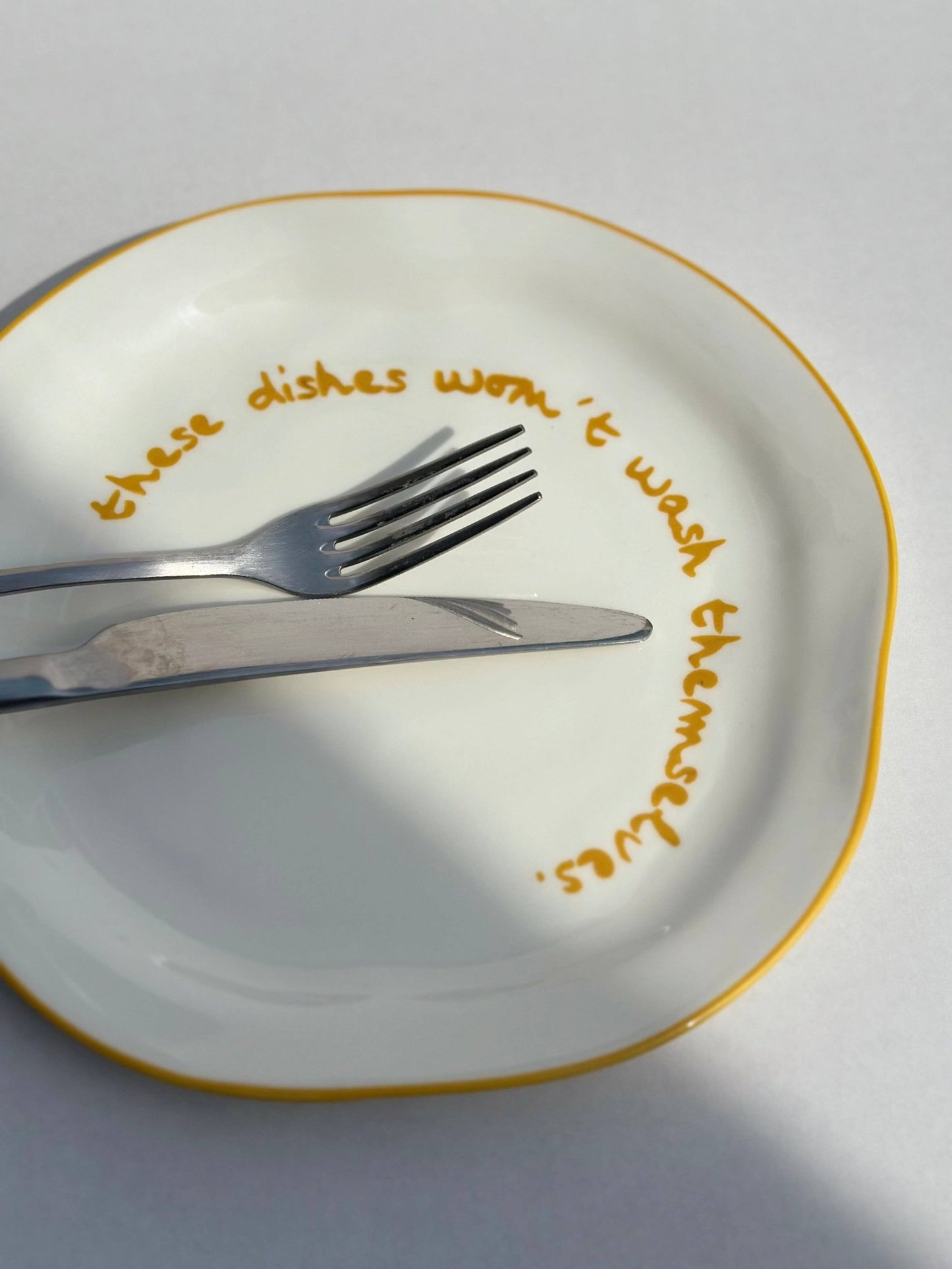 Statement Plate - 'these dishes won't wash themselves.' - MarramTrading.com