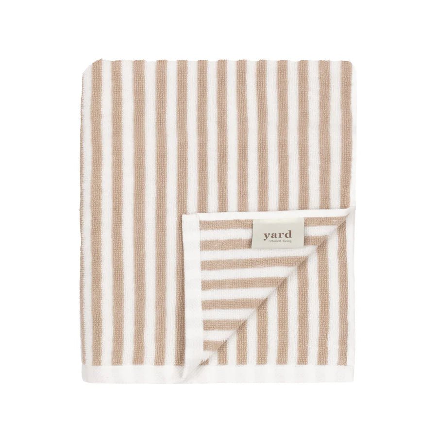 Striped Cotton Towels - Natural - MarramTrading.com