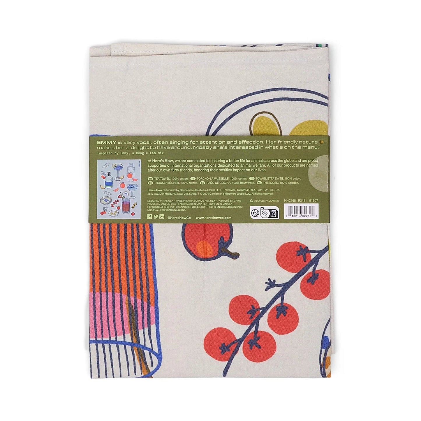 THE EMMY TEA TOWEL - COCKTAILS - MarramTrading.com