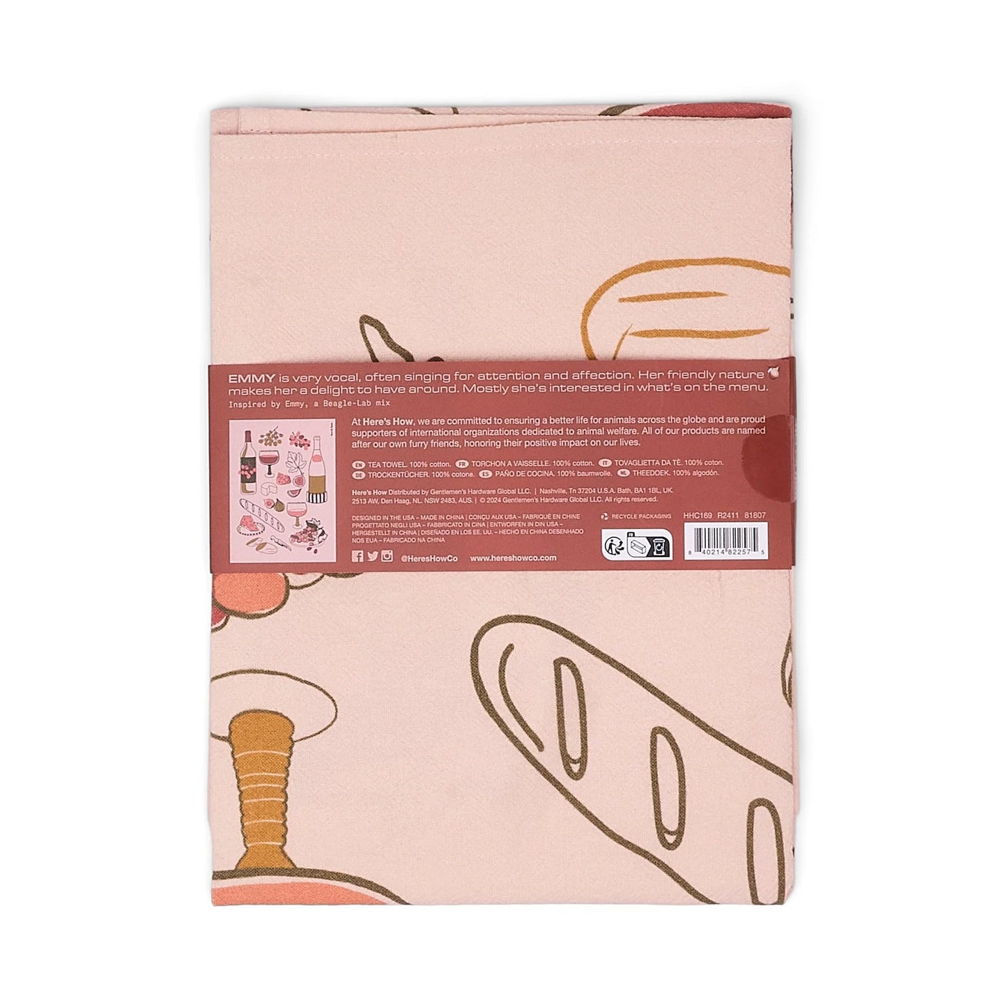 THE EMMY TEA TOWEL - WINE - MarramTrading.com