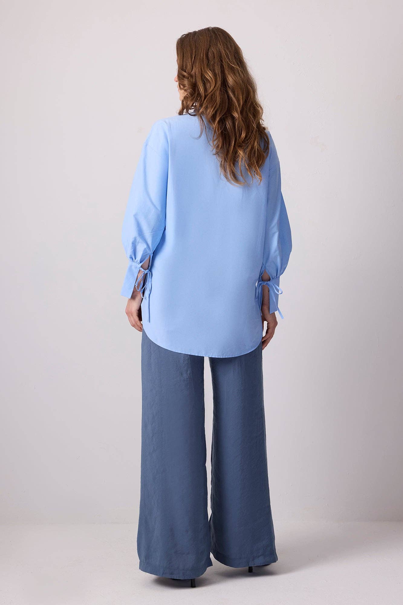 TIE - NECK COTTON TUNIC WITH SHIRT COLLAR - MarramTrading.com