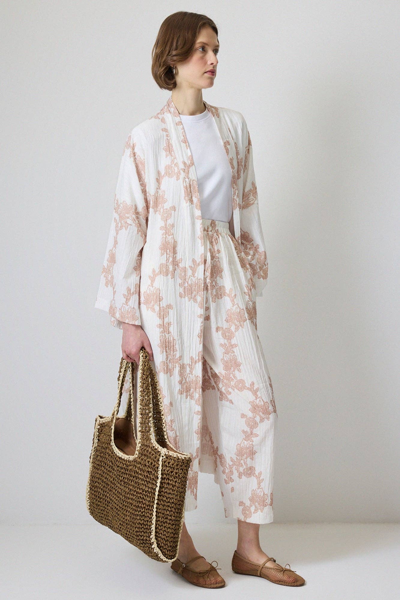 Two - Tone Woven Straw Tote Bag with Contrast Trim - MarramTrading.com