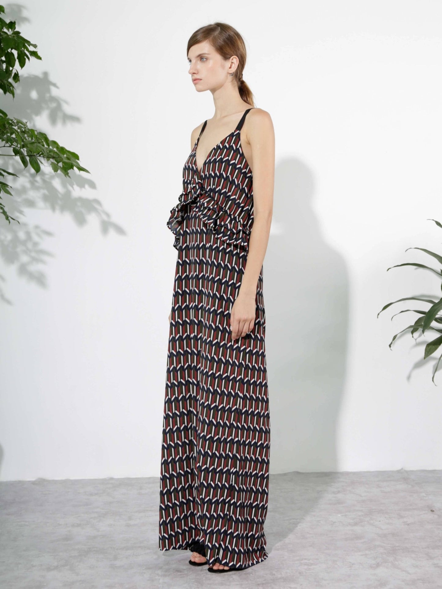 V-neck Printed Sling Dress - MarramTrading.com