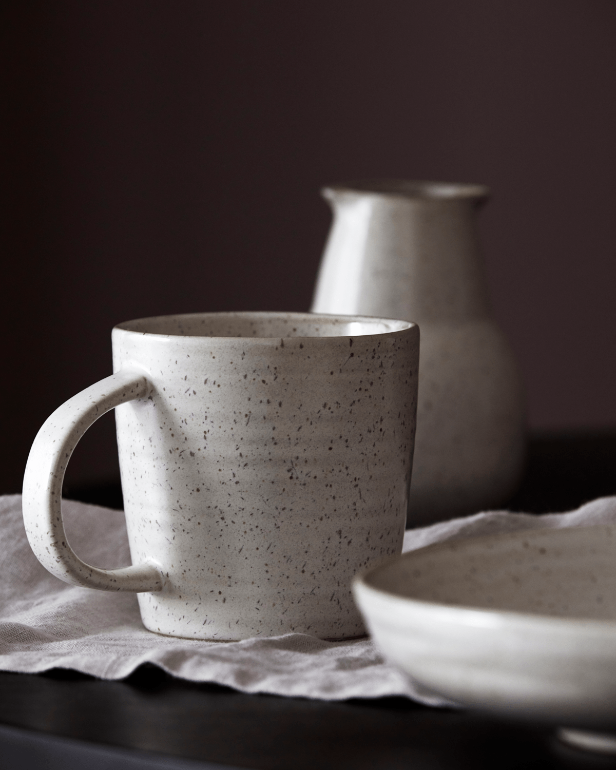White and grey speckled Mug - MarramTrading.com