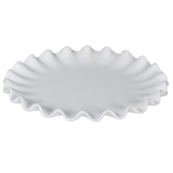 White Ruffled Cake Plate - MarramTrading.com