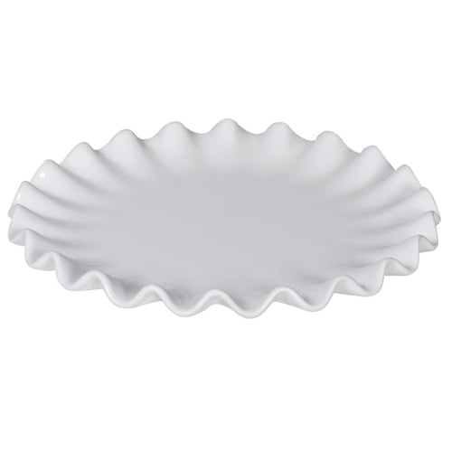 White Ruffled Cake Plate - MarramTrading.com