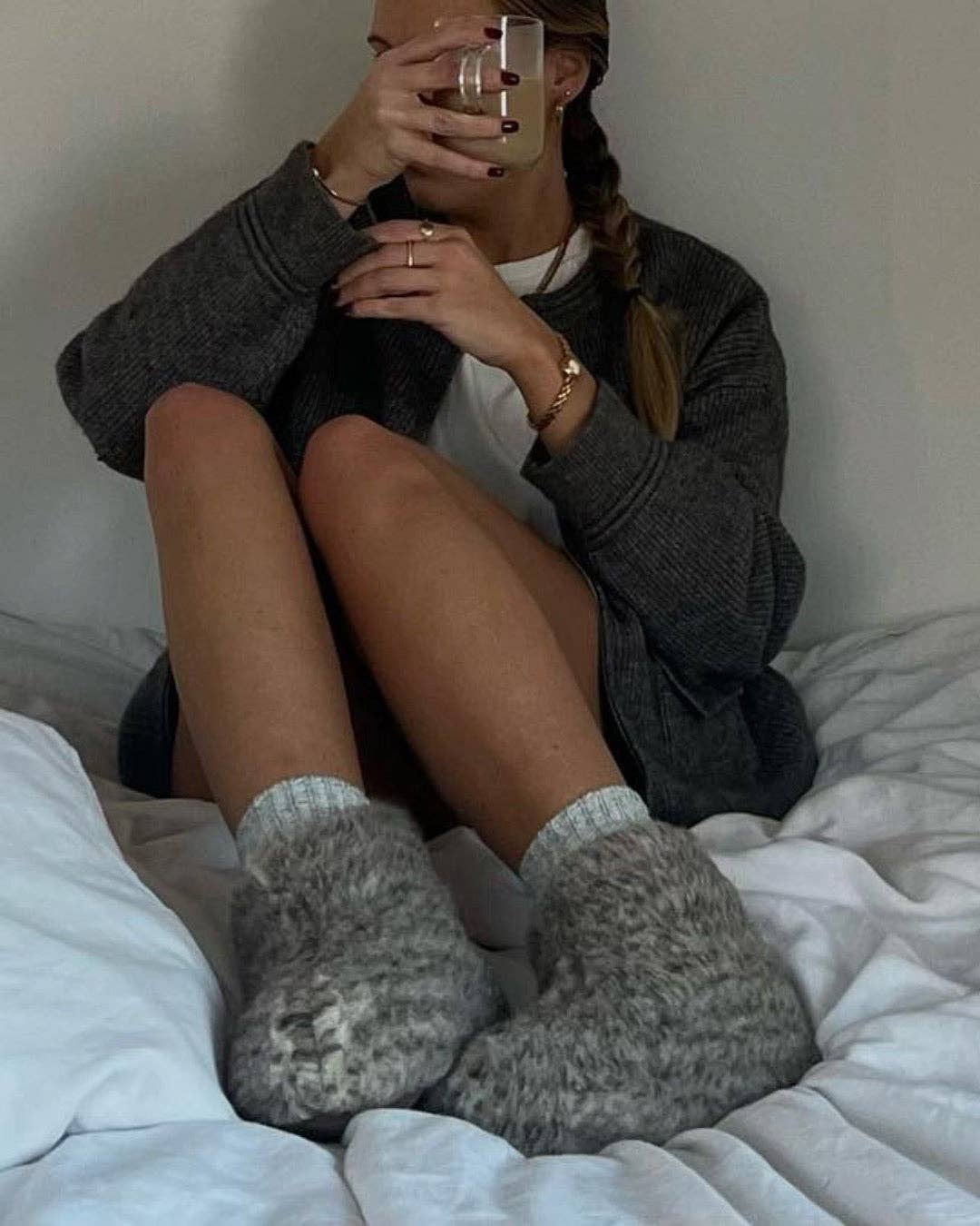 Wool slippers — Light grey - MarramTrading.com