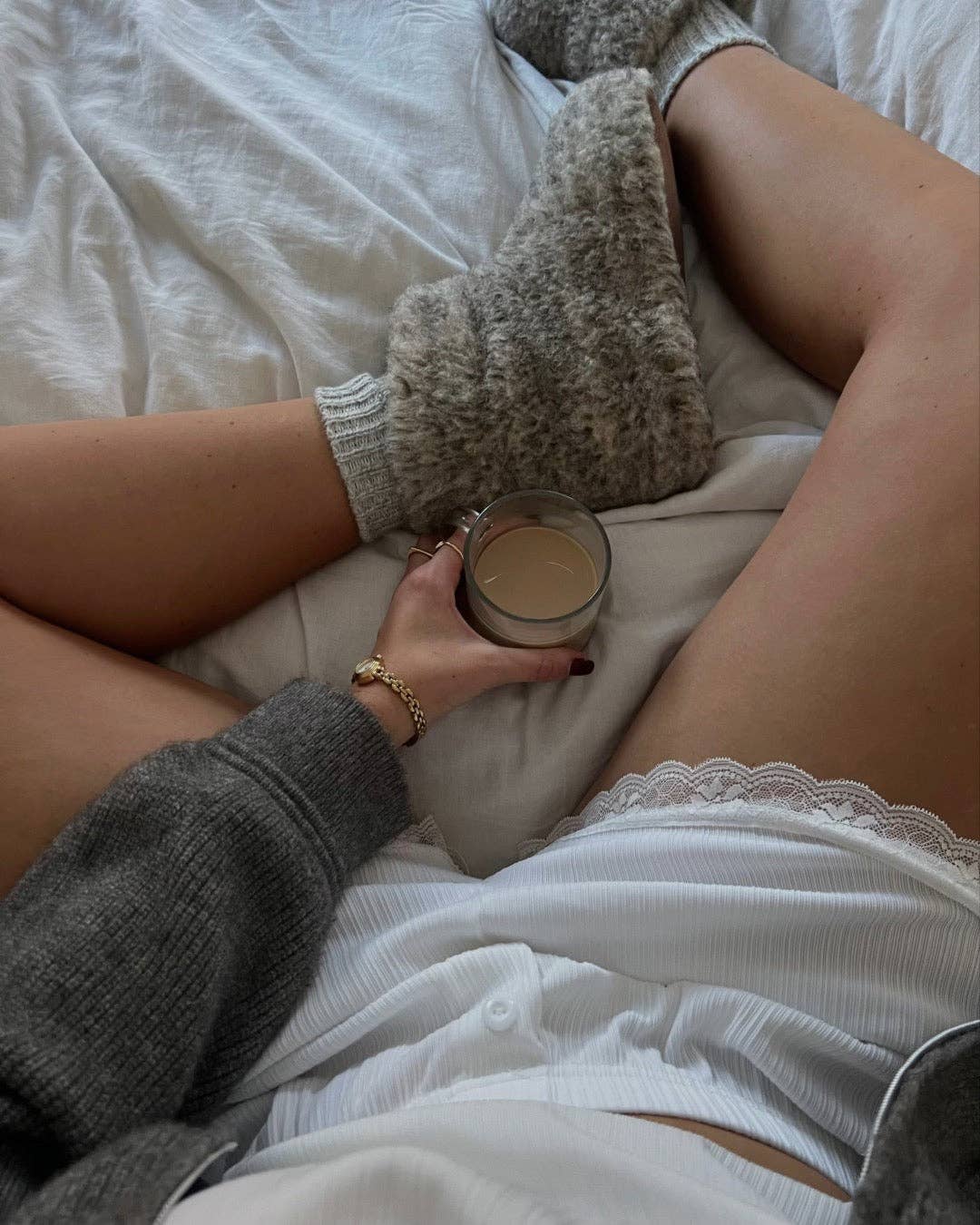 Wool slippers — Light grey - MarramTrading.com