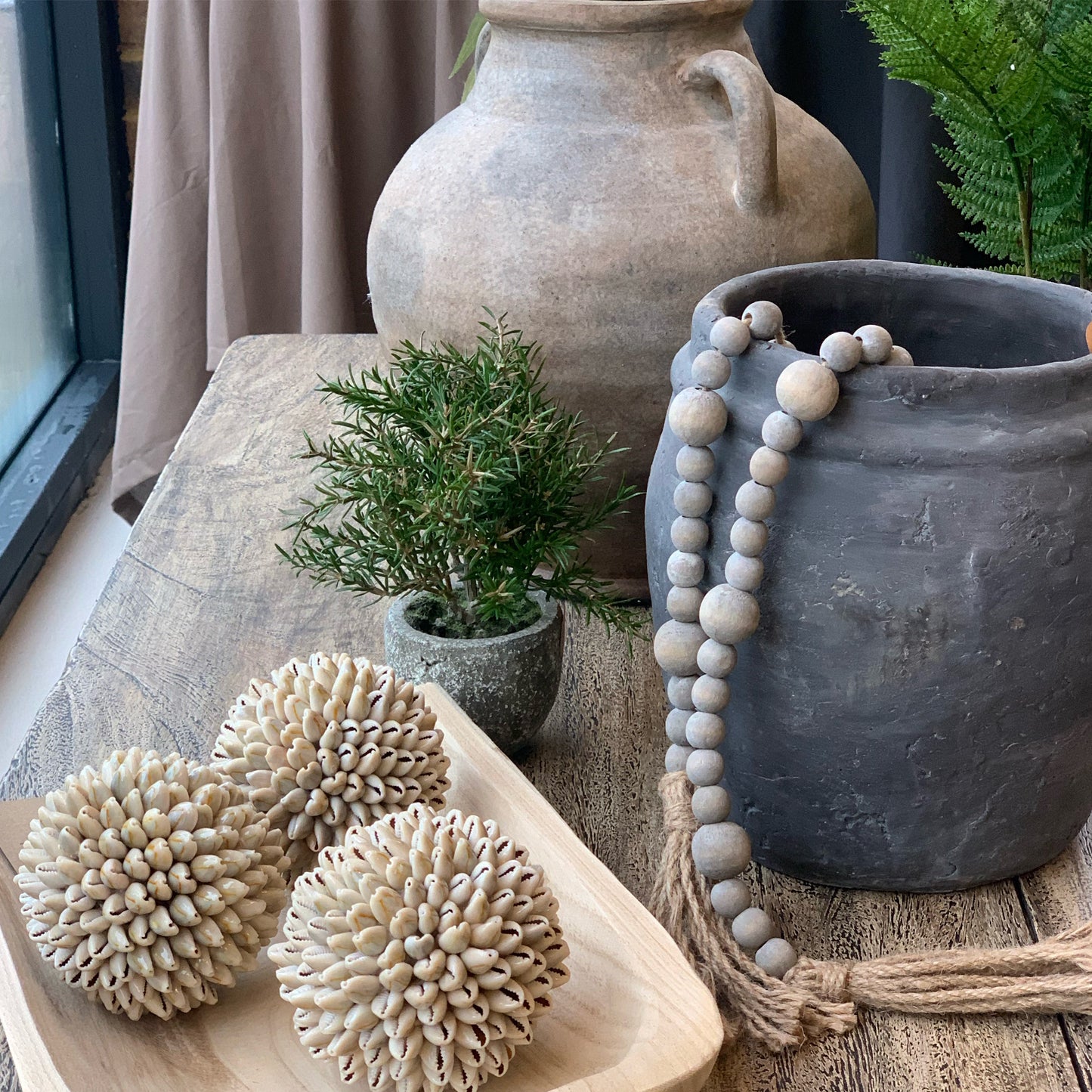 Mottle Effect Terracotta Handle Vase