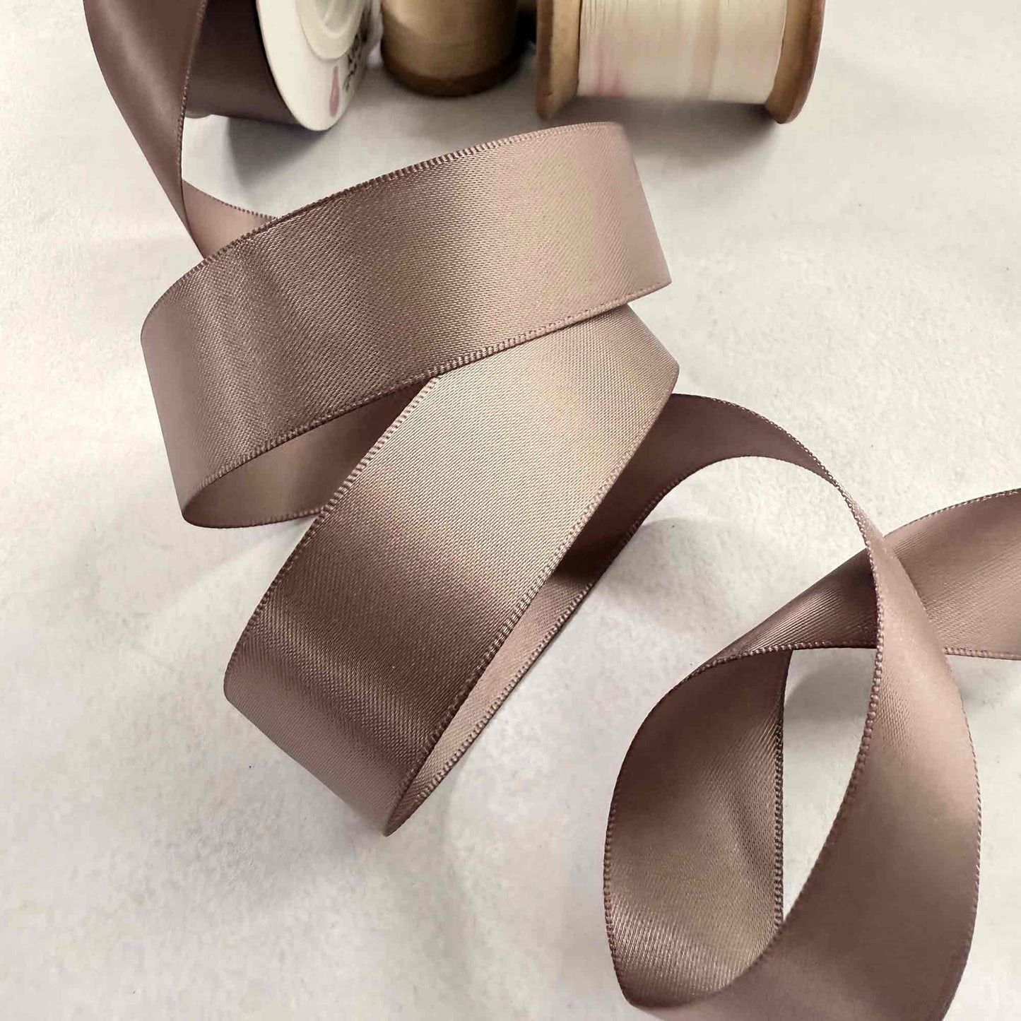 Chocolate Chip Satin Ribbon on 10 Meter Rolls