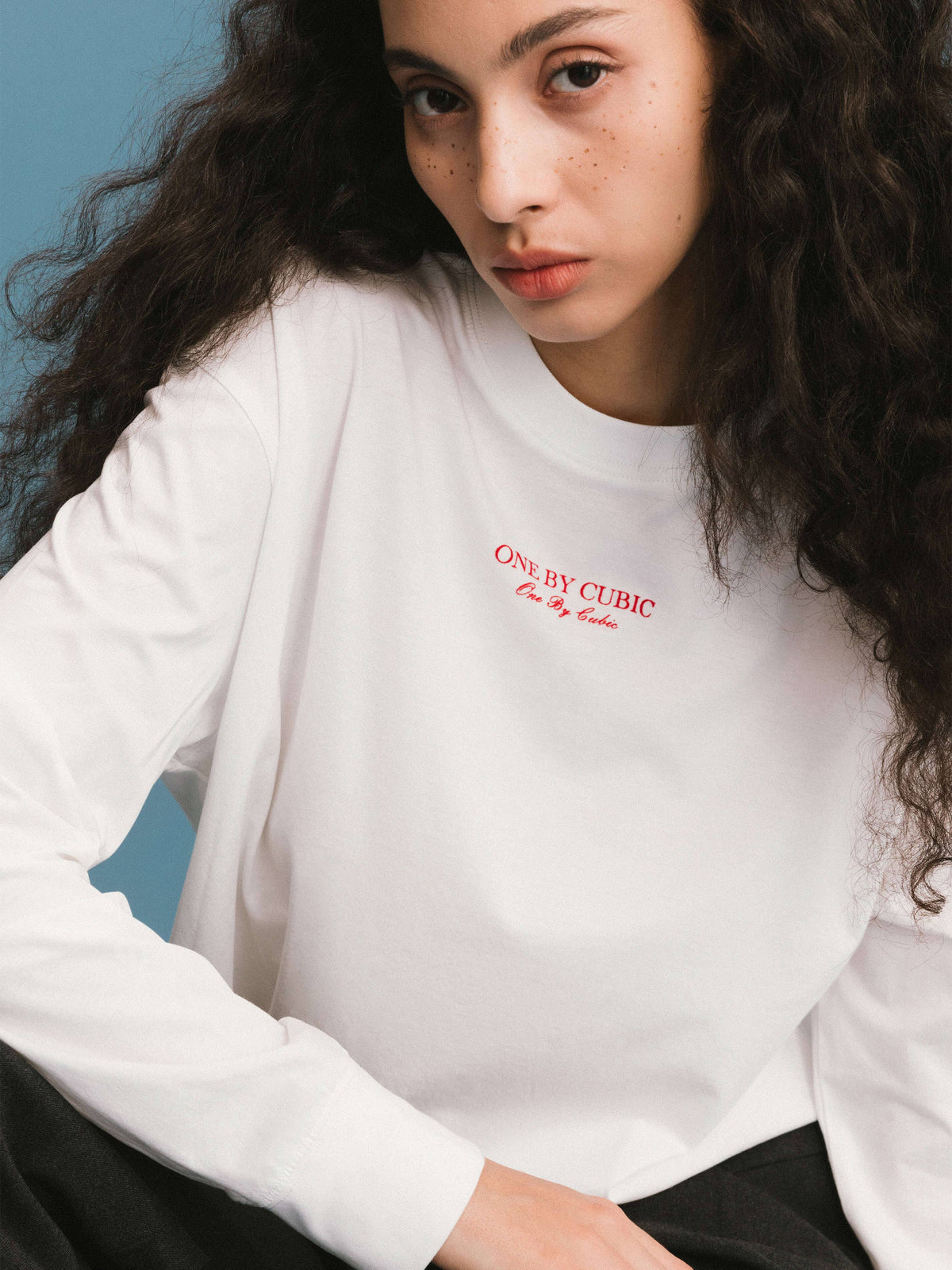 ONE BY CUBIC White Oversized Long Sleeved T-shirt