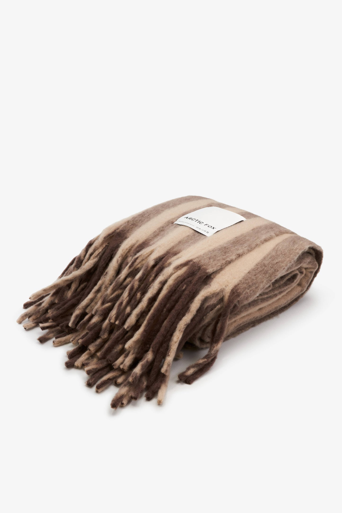 The Wool Stripe Throw - Burnt Umber Stripe - AW25