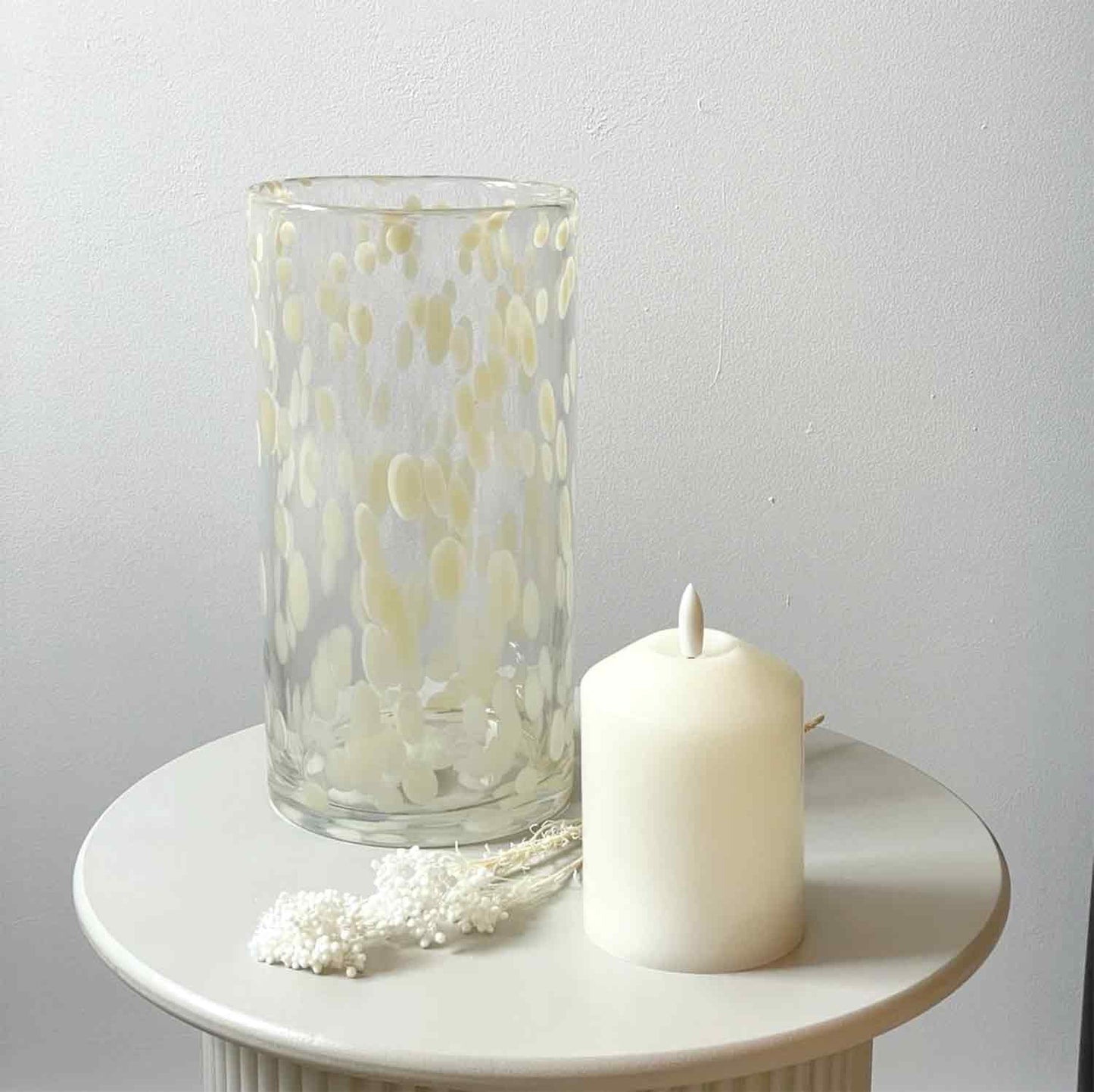 Yellow Leopard Tube Vase D12 H23cm