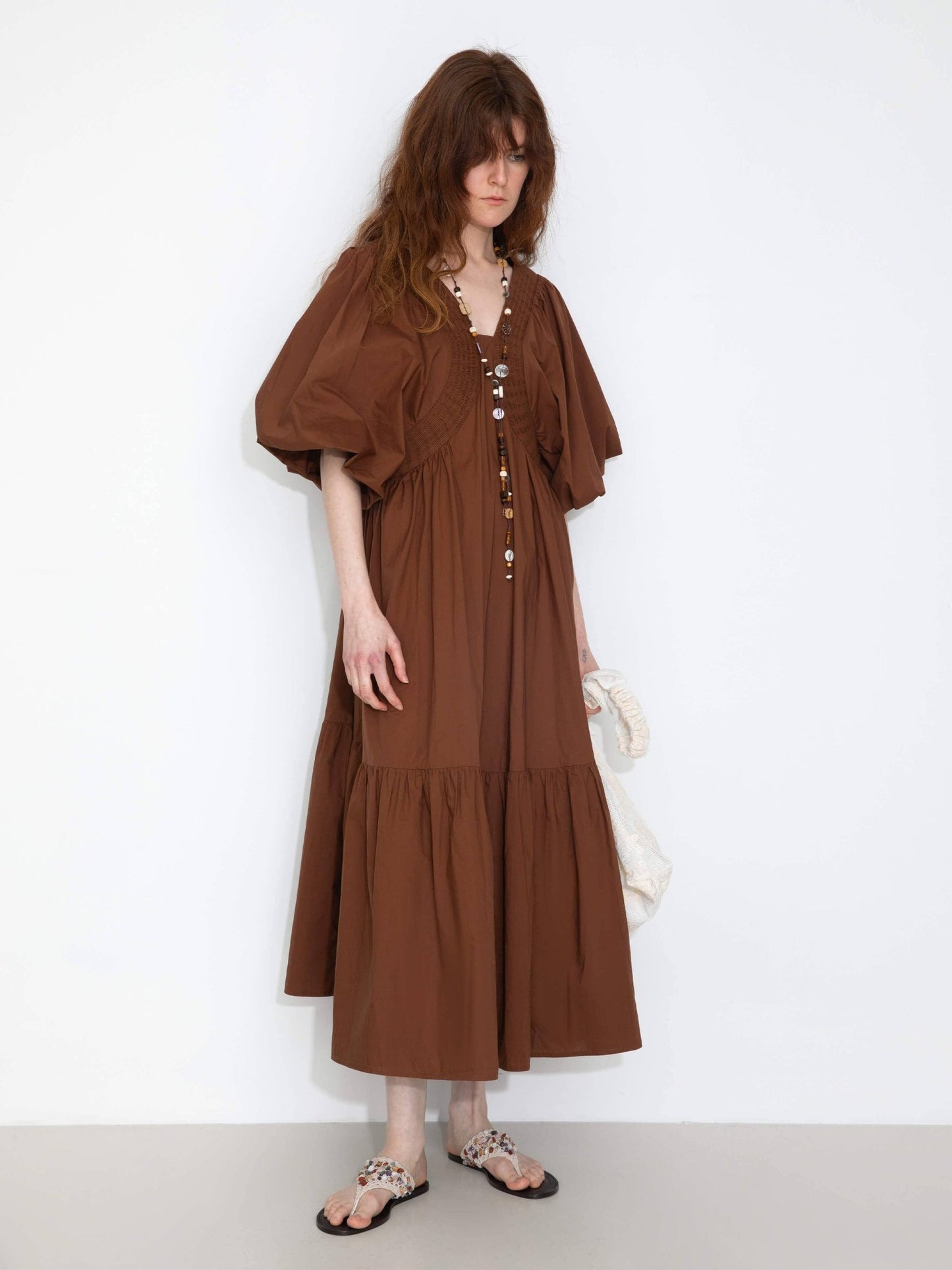 100% Cotton Puff Sleeve Loose - Fit Dress - MarramTrading.com