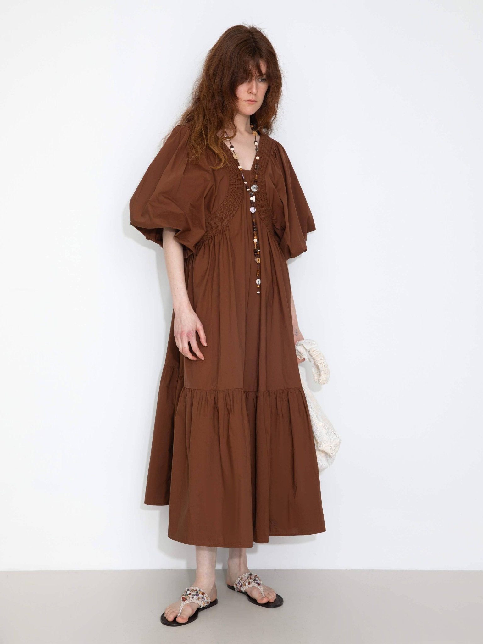 100% Cotton Puff Sleeve Loose - Fit Dress - MarramTrading.com