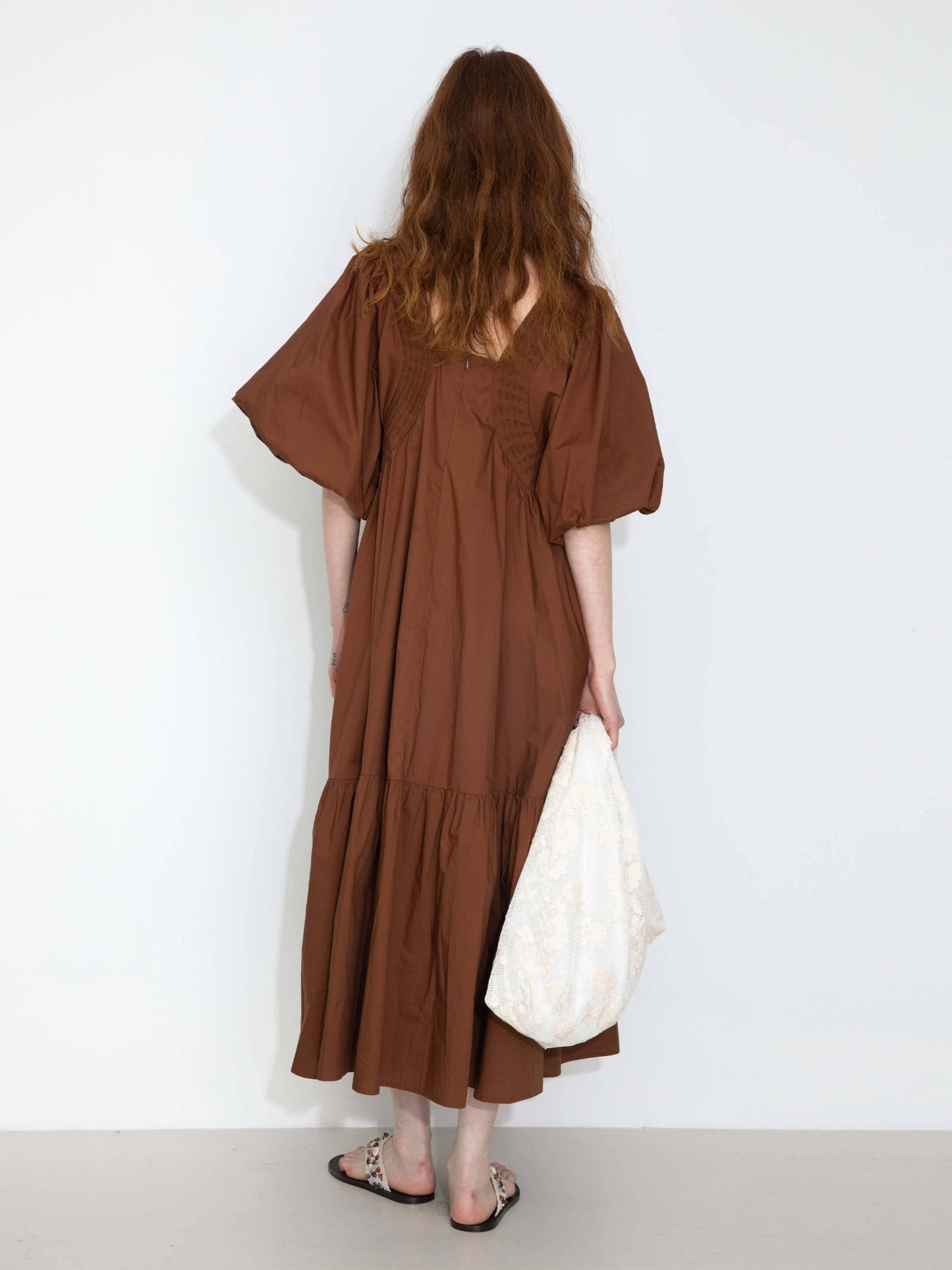 100% Cotton Puff Sleeve Loose - Fit Dress - MarramTrading.com
