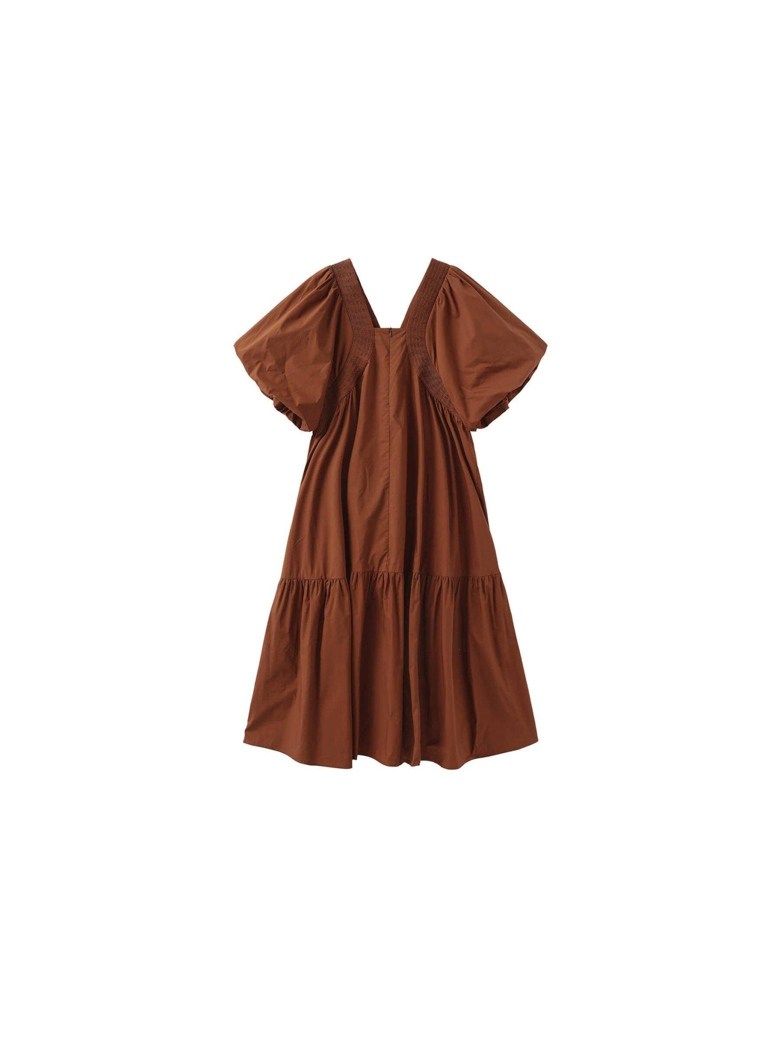 100% Cotton Puff Sleeve Loose - Fit Dress - MarramTrading.com