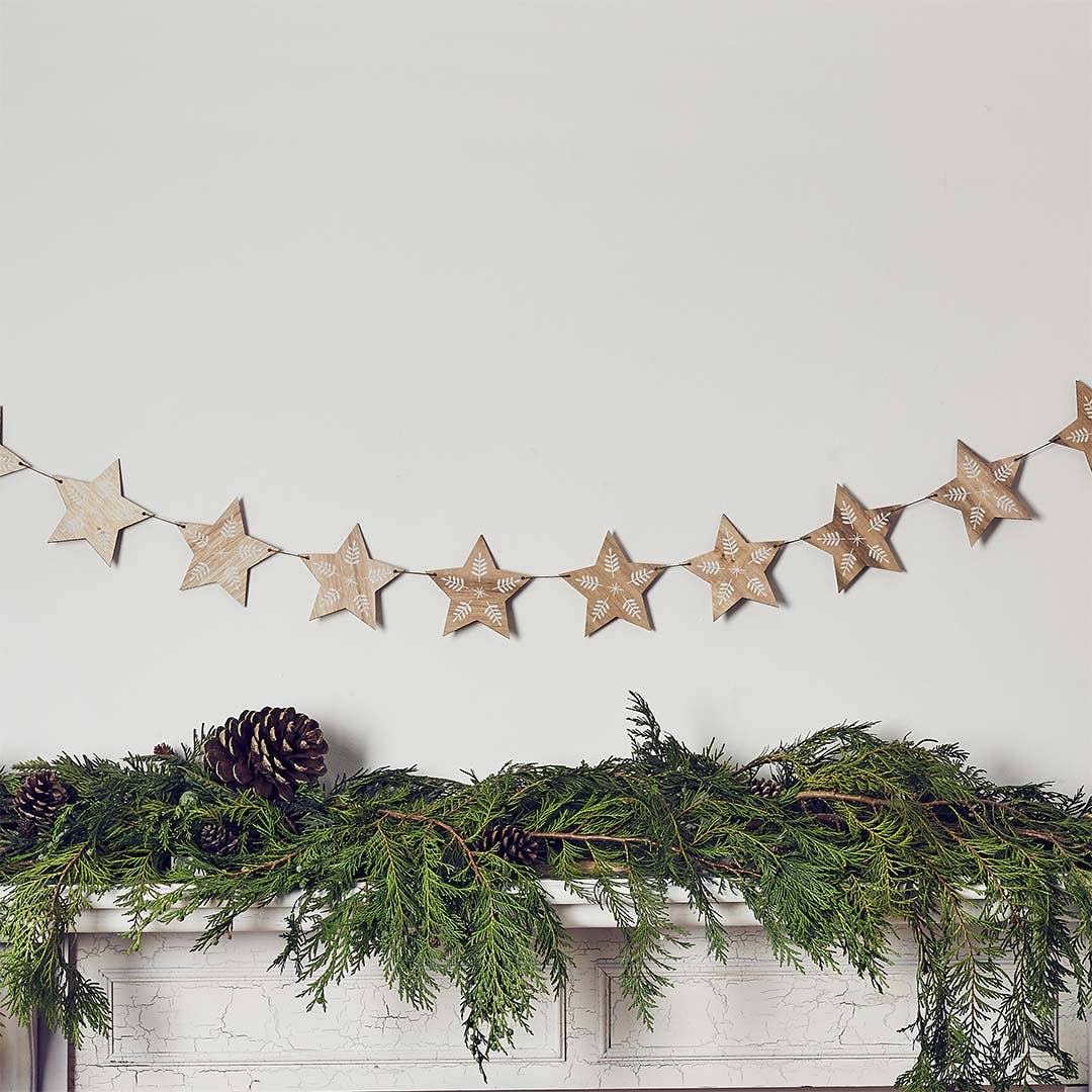 Wood Star Garland 2M