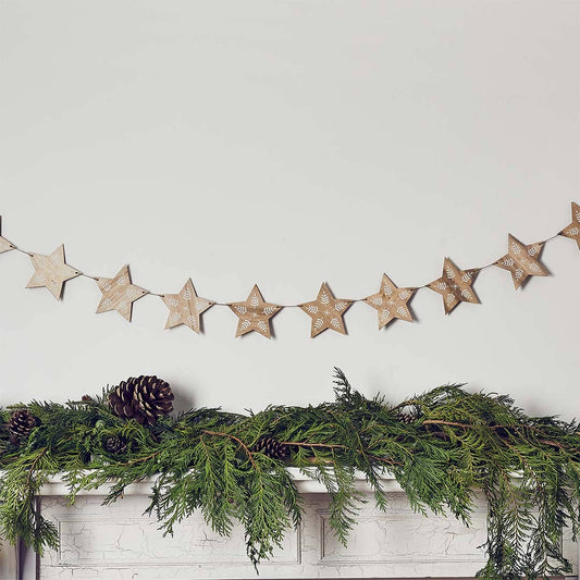 Wood Star Garland 2M