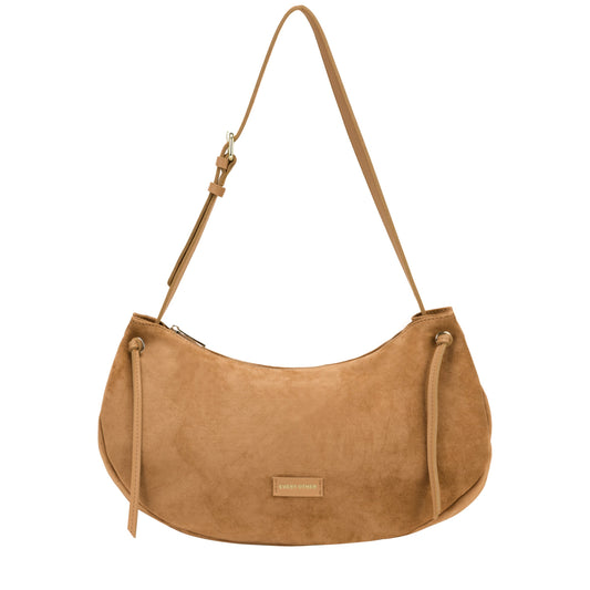 Single Strap Large Slouch Shoulder Bag in tan