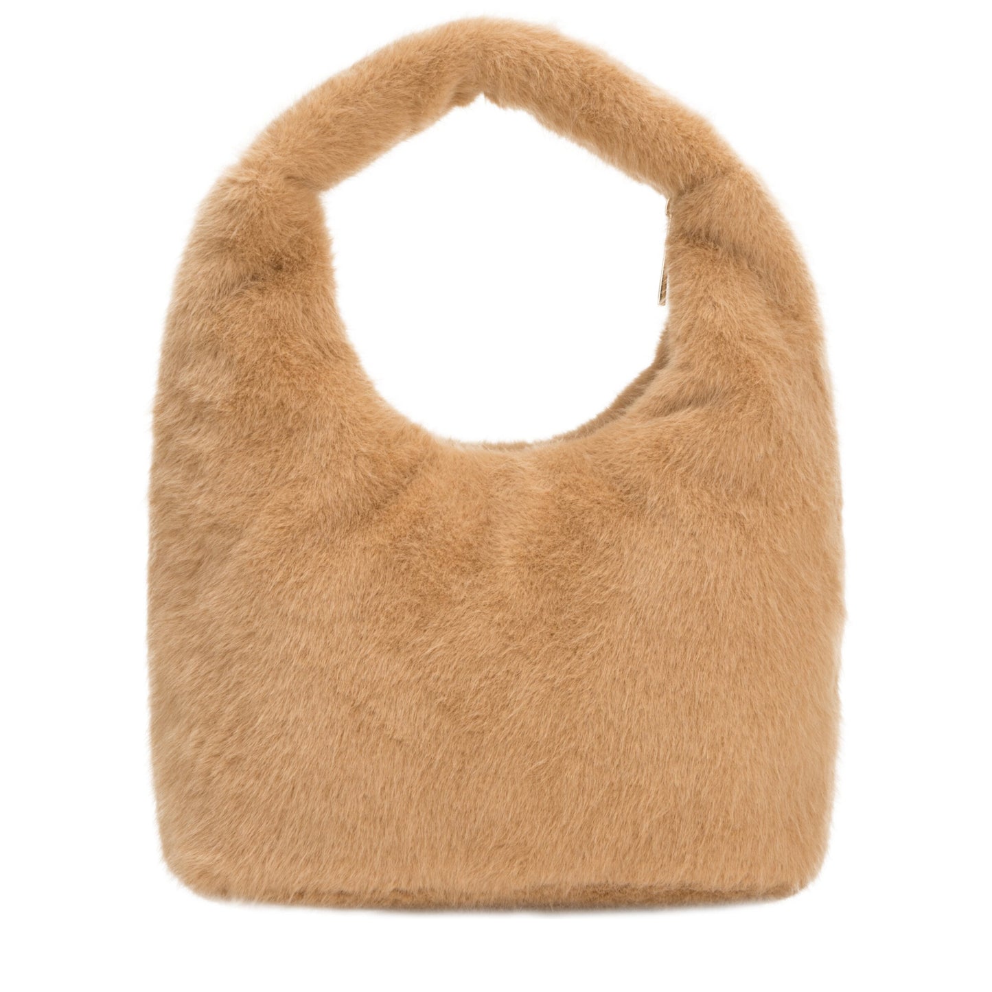 Faux fur handbag in tan