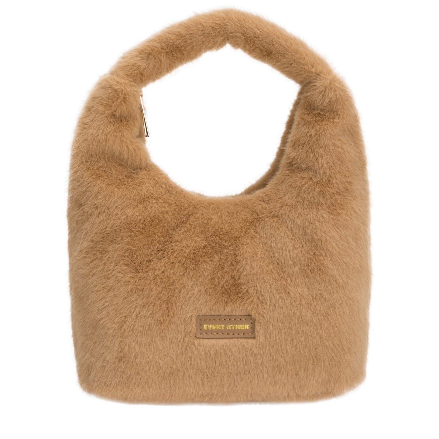 Faux fur handbag in tan