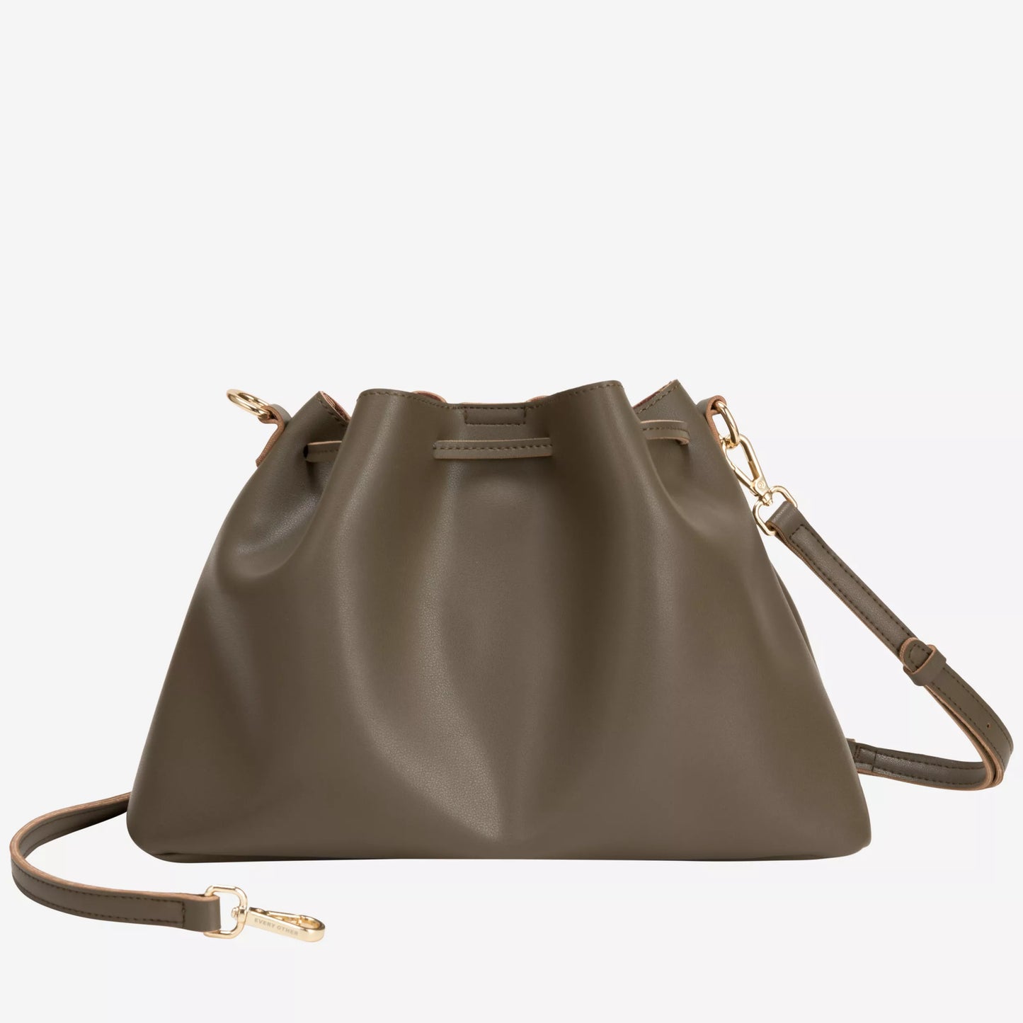 Drawstring Shoulder Cross Body - Dark Taupe
