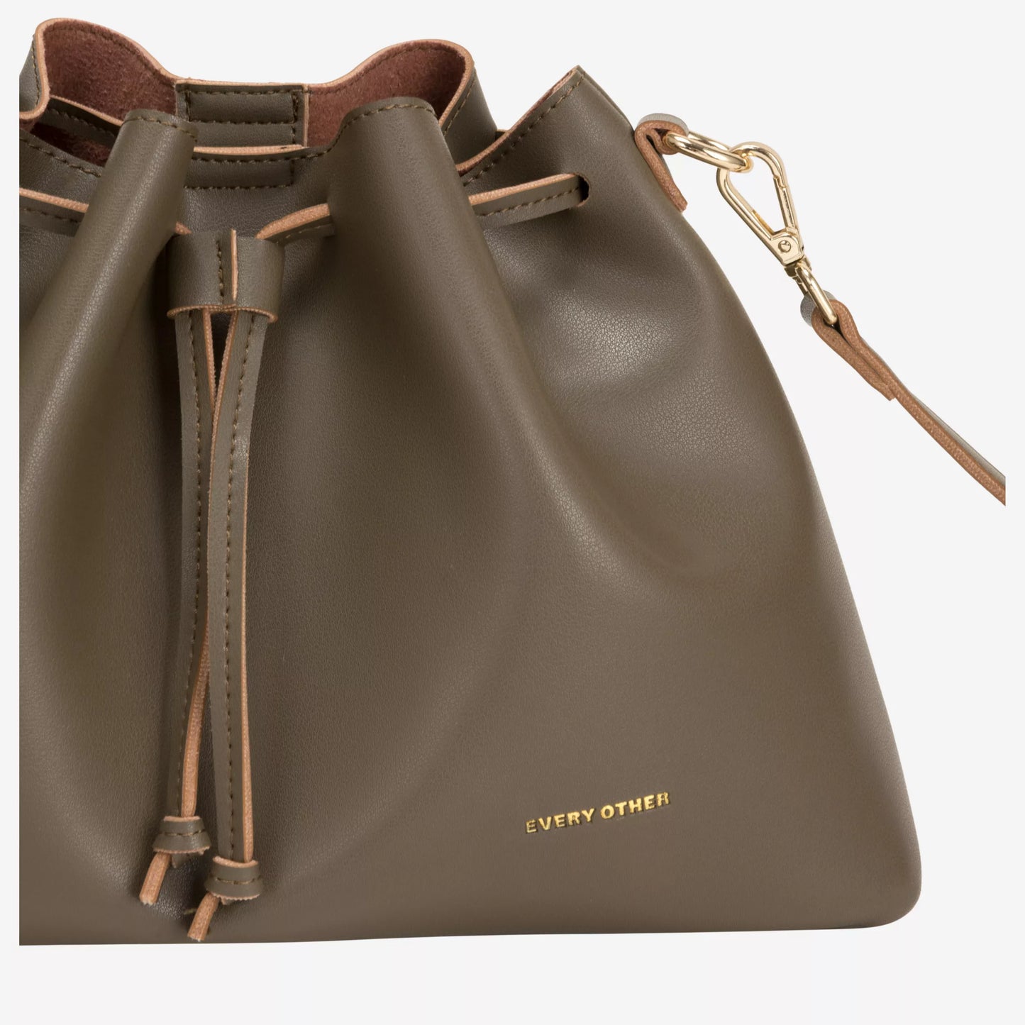 Drawstring Shoulder Cross Body - Dark Taupe