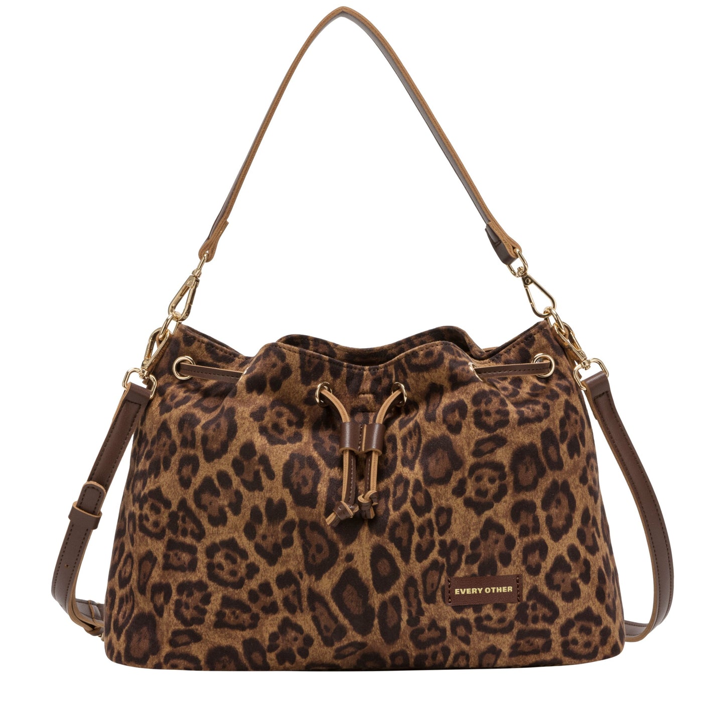 Suedette Draw Top Shoulder Bag