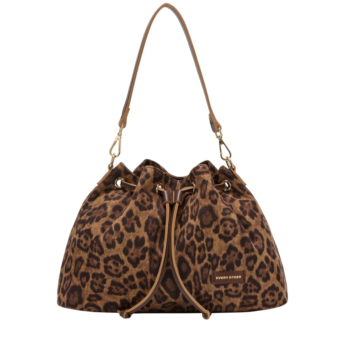 Suedette Draw Top Shoulder Bag