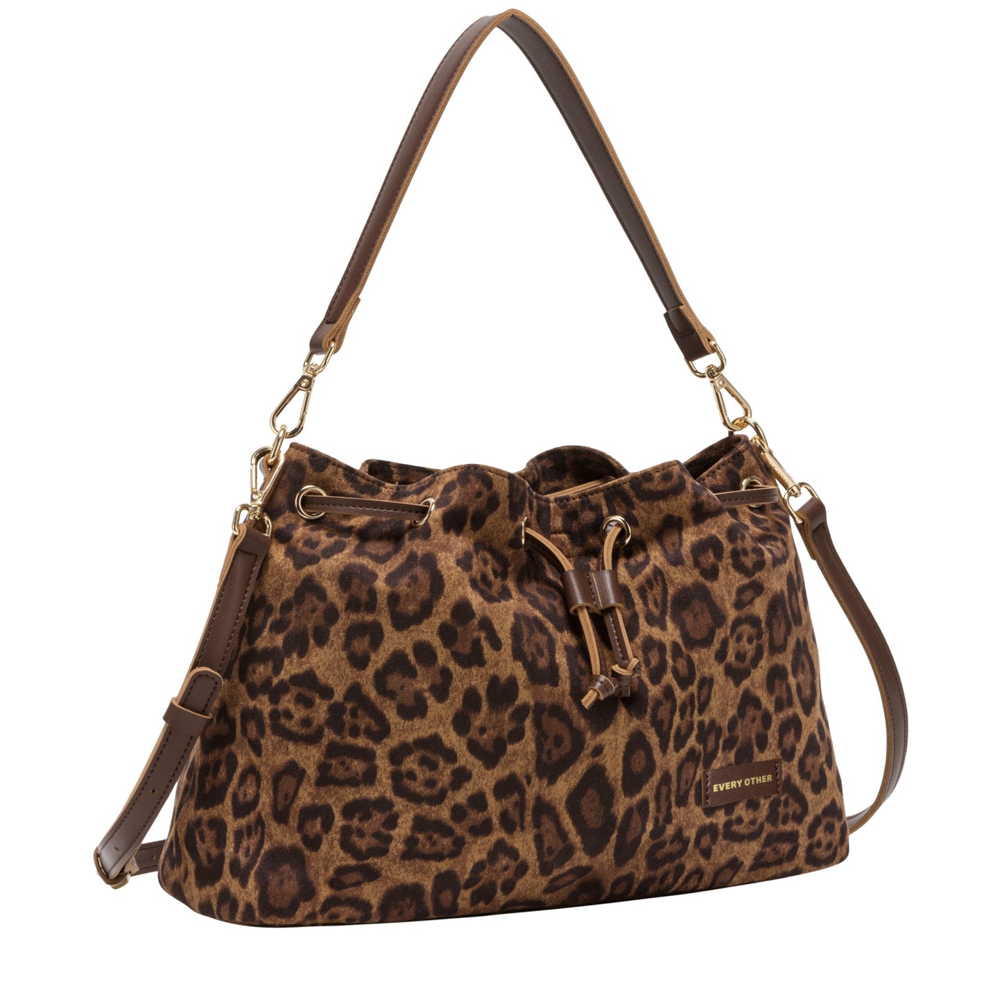 Suedette Draw Top Shoulder Bag