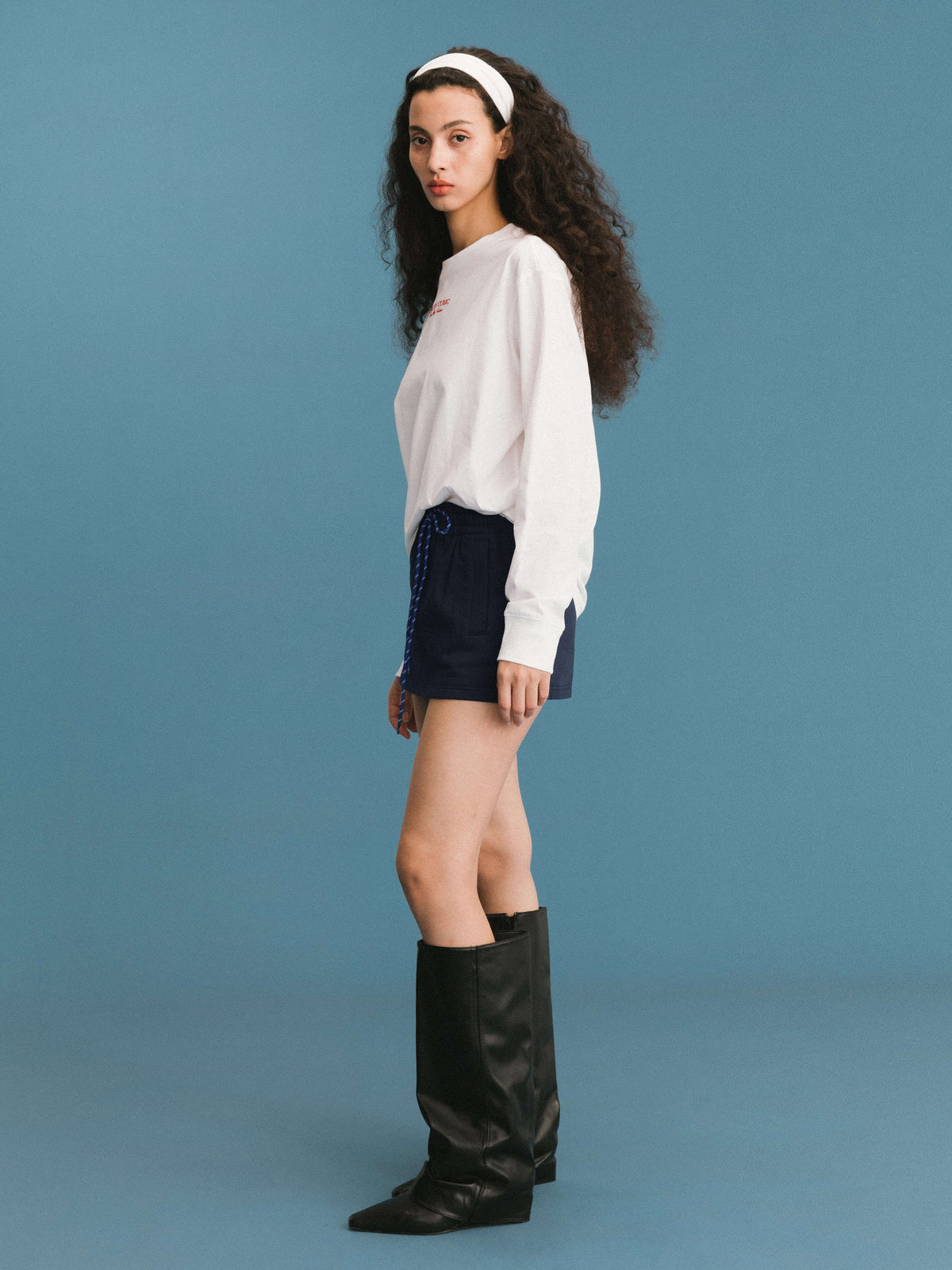 ONE BY CUBIC White Oversized Long Sleeved T-shirt