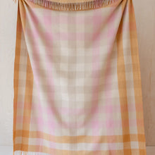 Load image into Gallery viewer, Recycled Wool Blanket Orange Gradient Gingham
