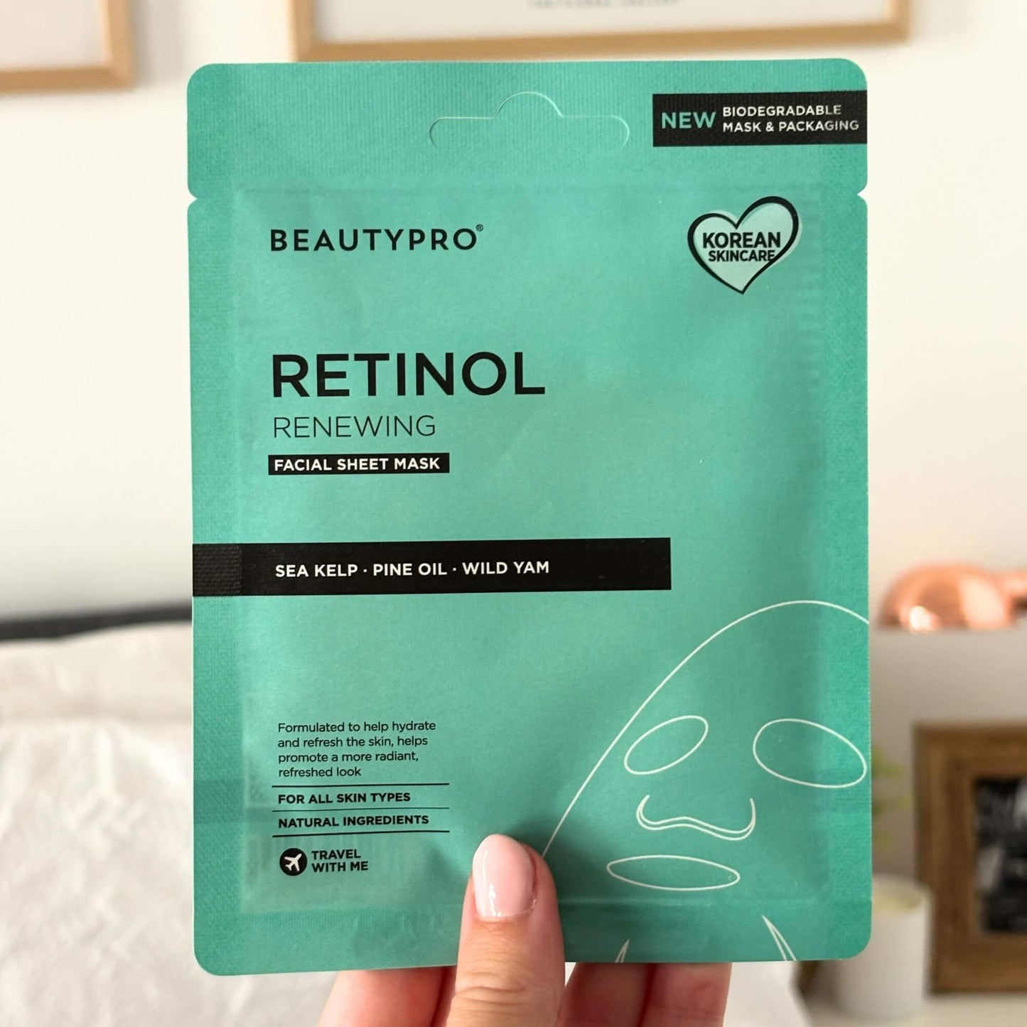 RETINOL Renewing Facial Sheet Mask  - 100% Biodegradable